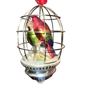 Large Parrot DILLARD’S TRIMMINGS COLLECTIBLE Blown Glass CHRISTMAS ORNAMENT 7"